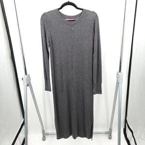 Catherine Malandrino Midi Cashmere-Blend Crew Neck Sweater Dress M Gray